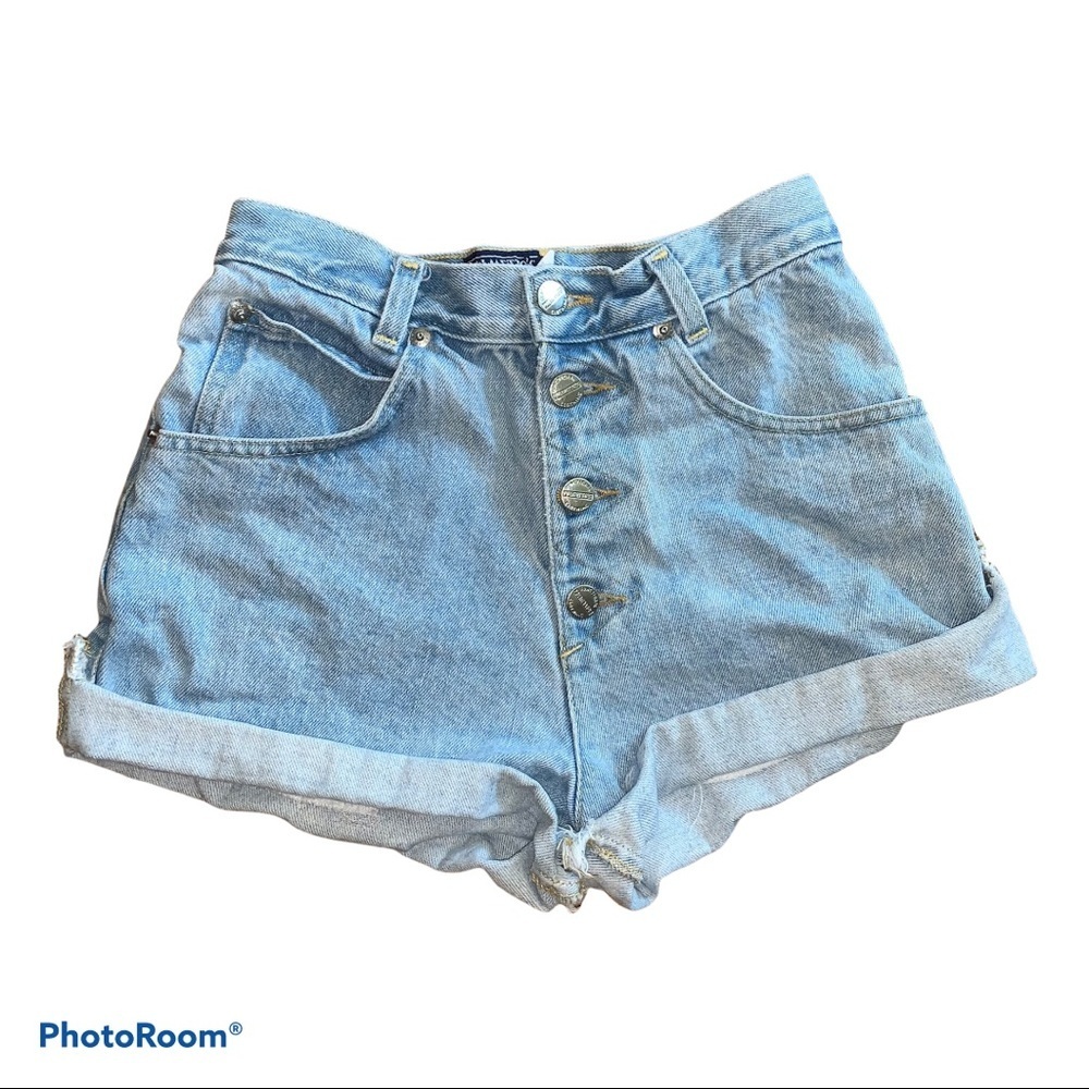 Vintage 80’s Palmetto’s Button Fly High Waisted Denim Jean Shorts size 5